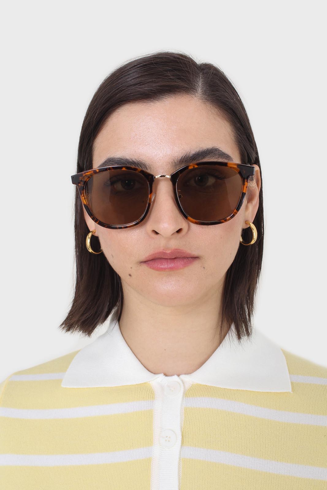 Tortoise shell and gold arm classic sunglasses