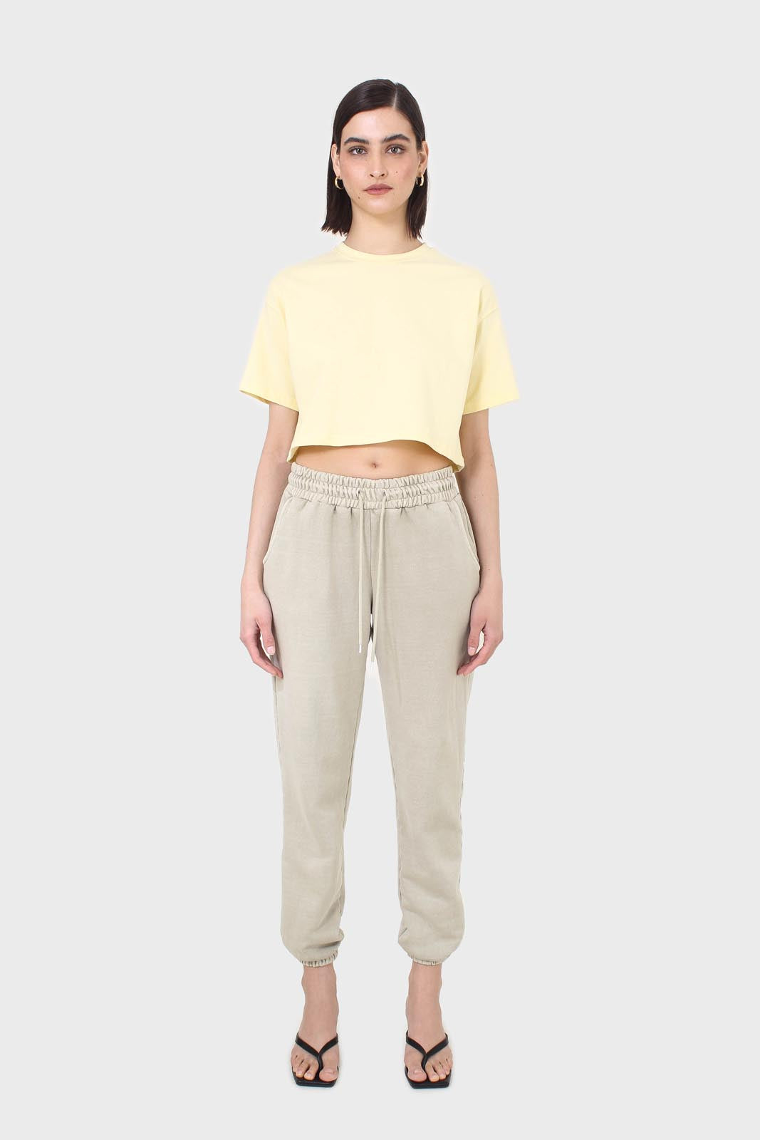 Yellow perfect cropped short sleeve tee