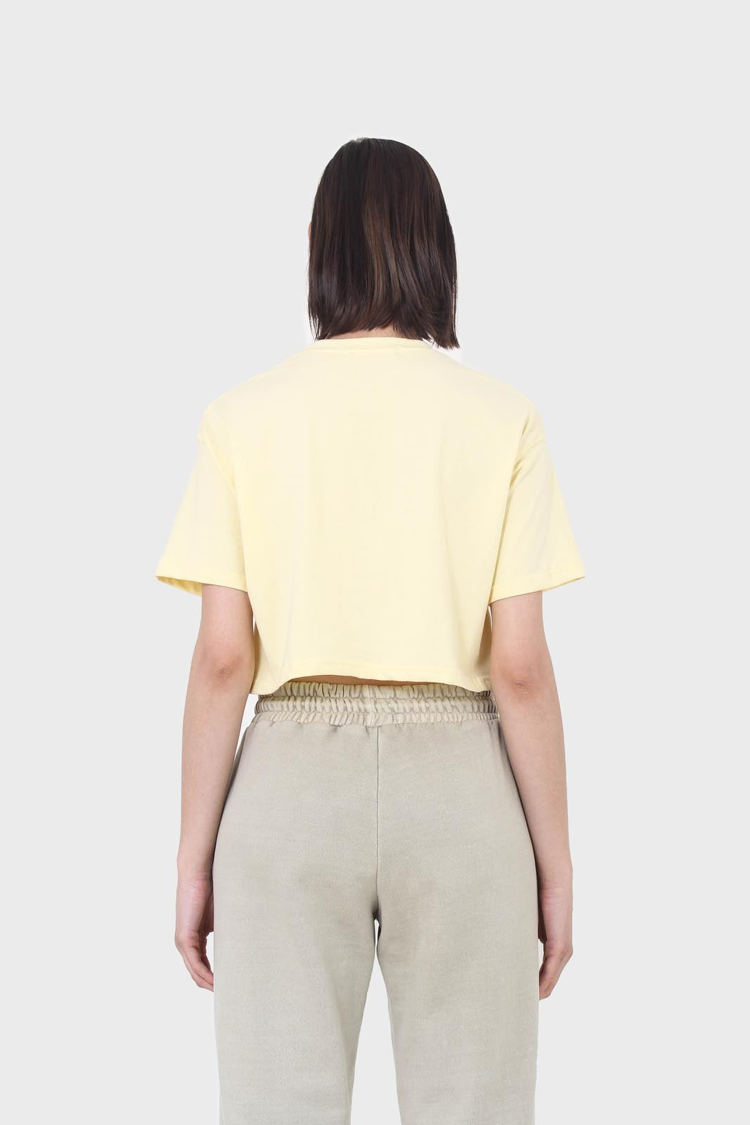 Yellow perfect cropped short sleeve tee