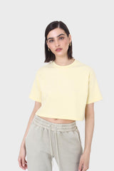 Yellow perfect cropped short sleeve tee