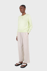 Lime green knit polo long sleeved top