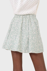 Mint and white tiny floral skirt