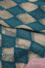 Teal and gold diamond glitter socks