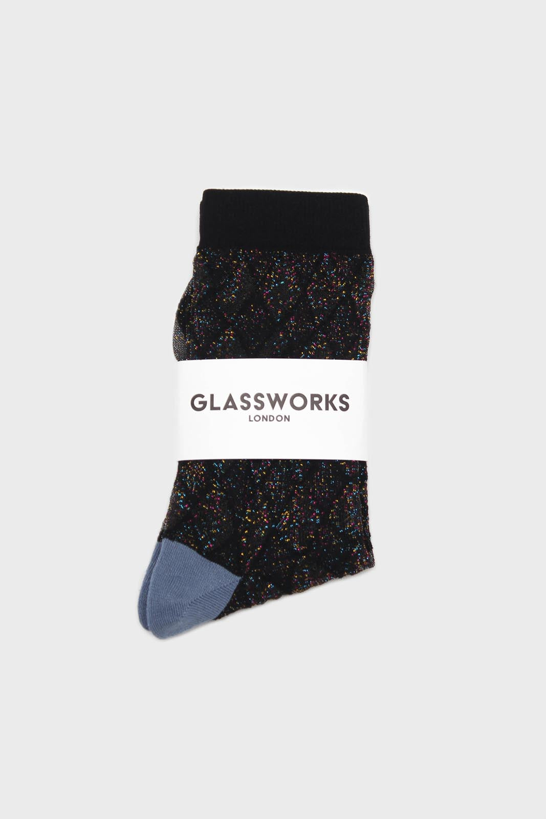 Black and rainbow diamond glitter socks