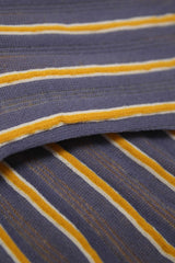 Blue and yellow striped sheer socks