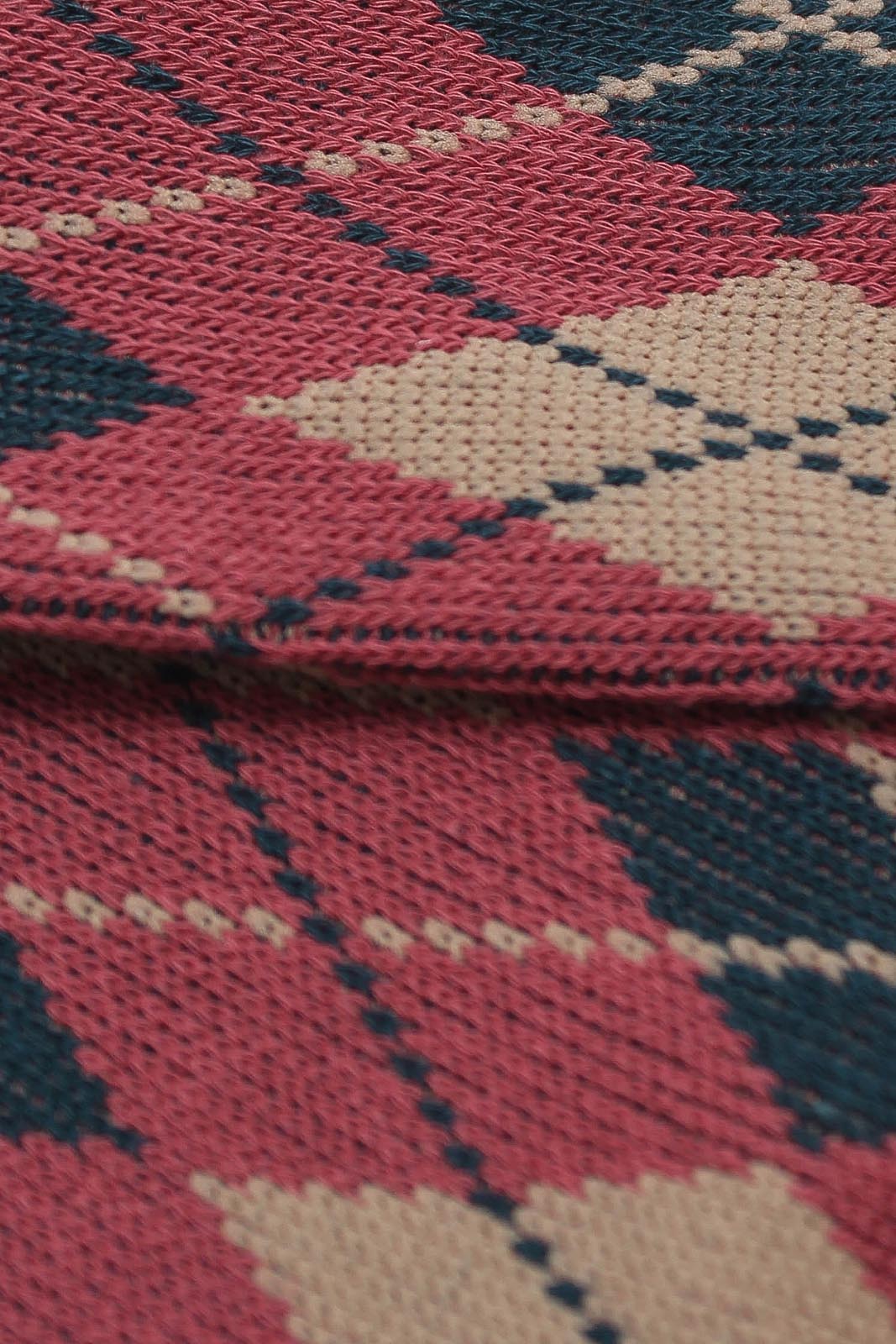 Pink blue and beige argyle socks