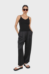 Black v-neck knit tank