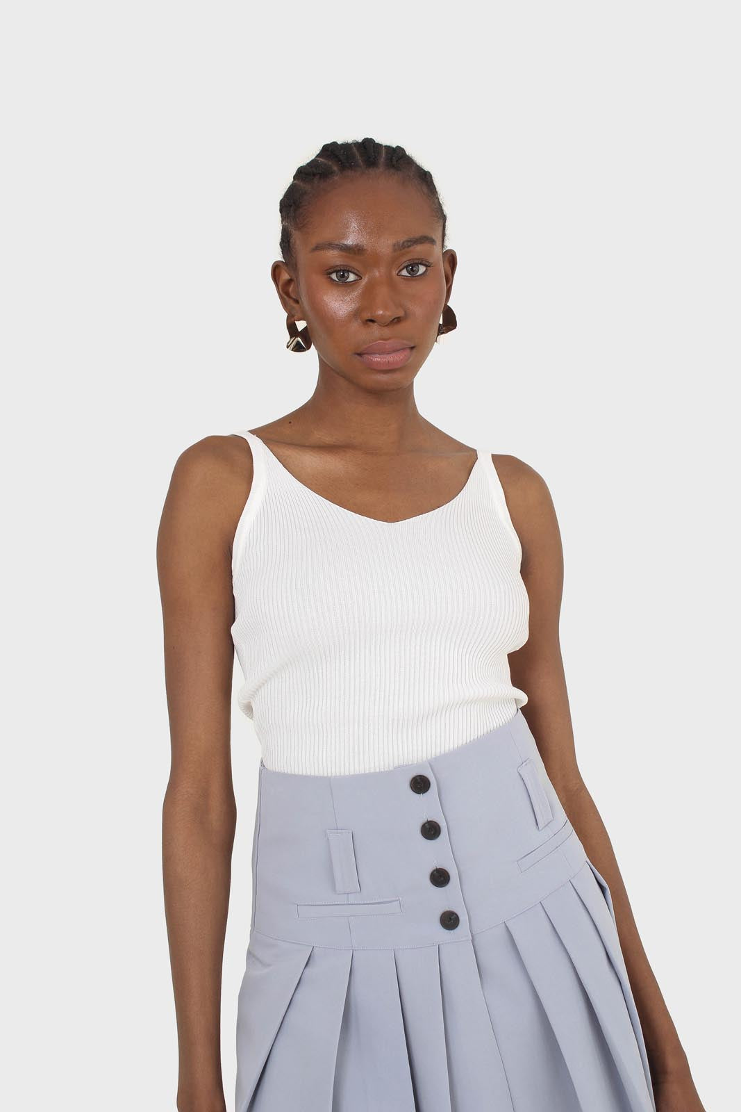 Ivory v-neck knit tank