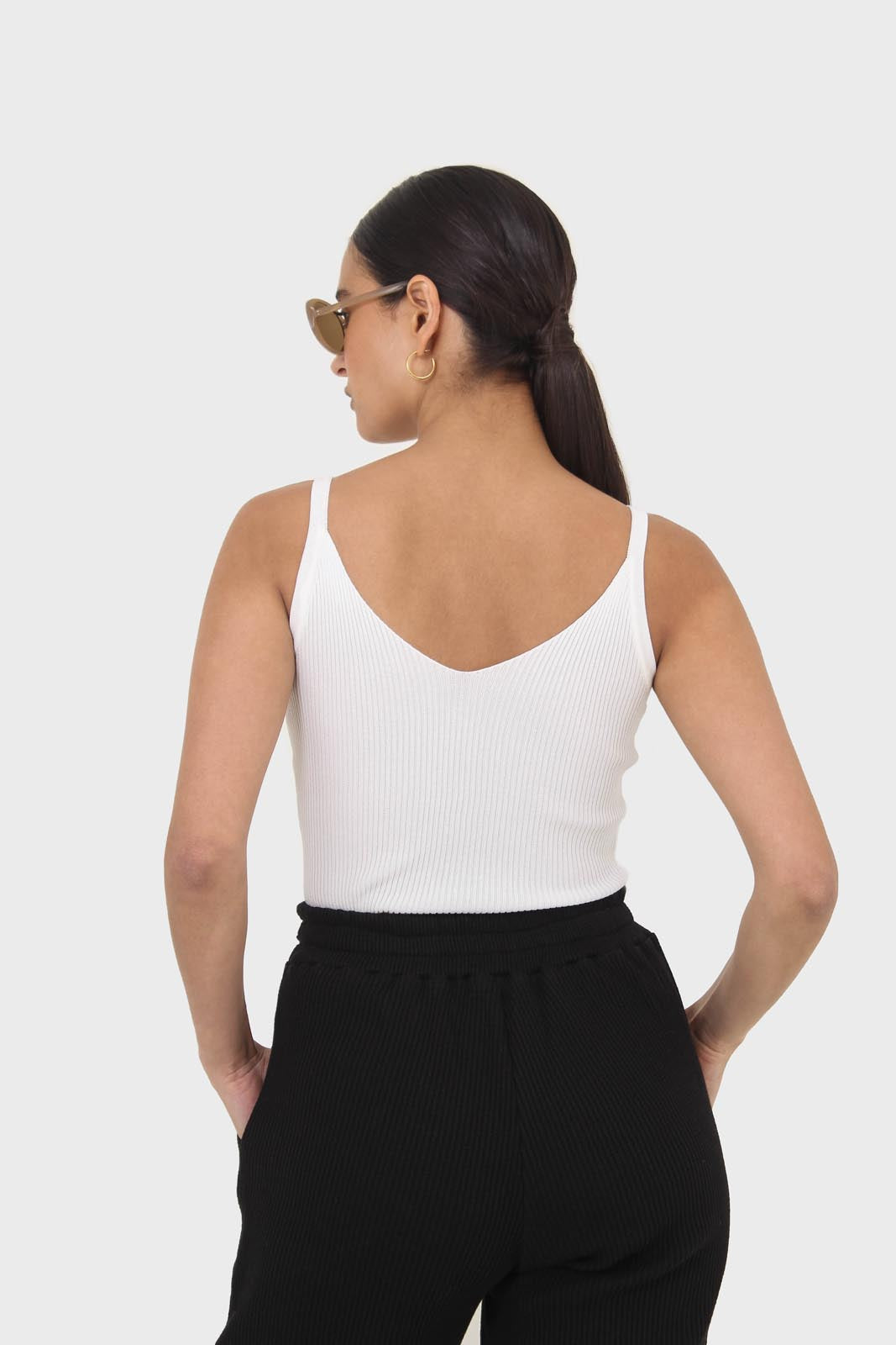 Ivory v-neck knit tank