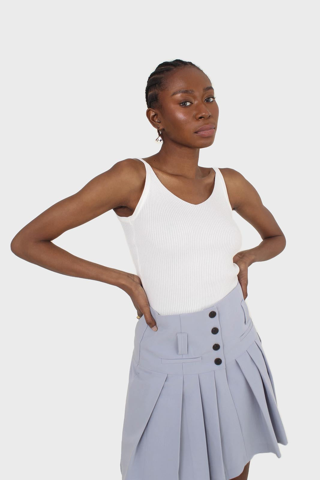 Ivory v-neck knit tank
