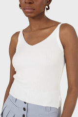 Ivory v-neck knit tank