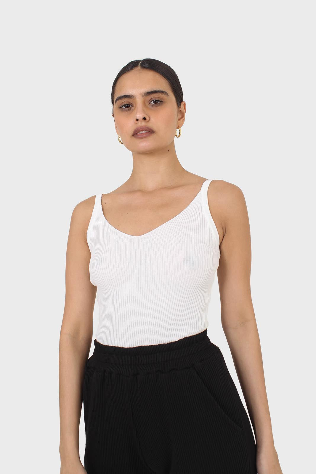 Ivory v-neck knit tank