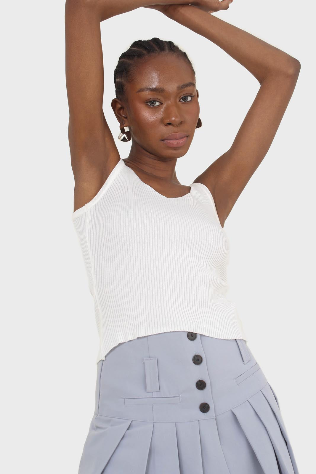 Ivory v-neck knit tank