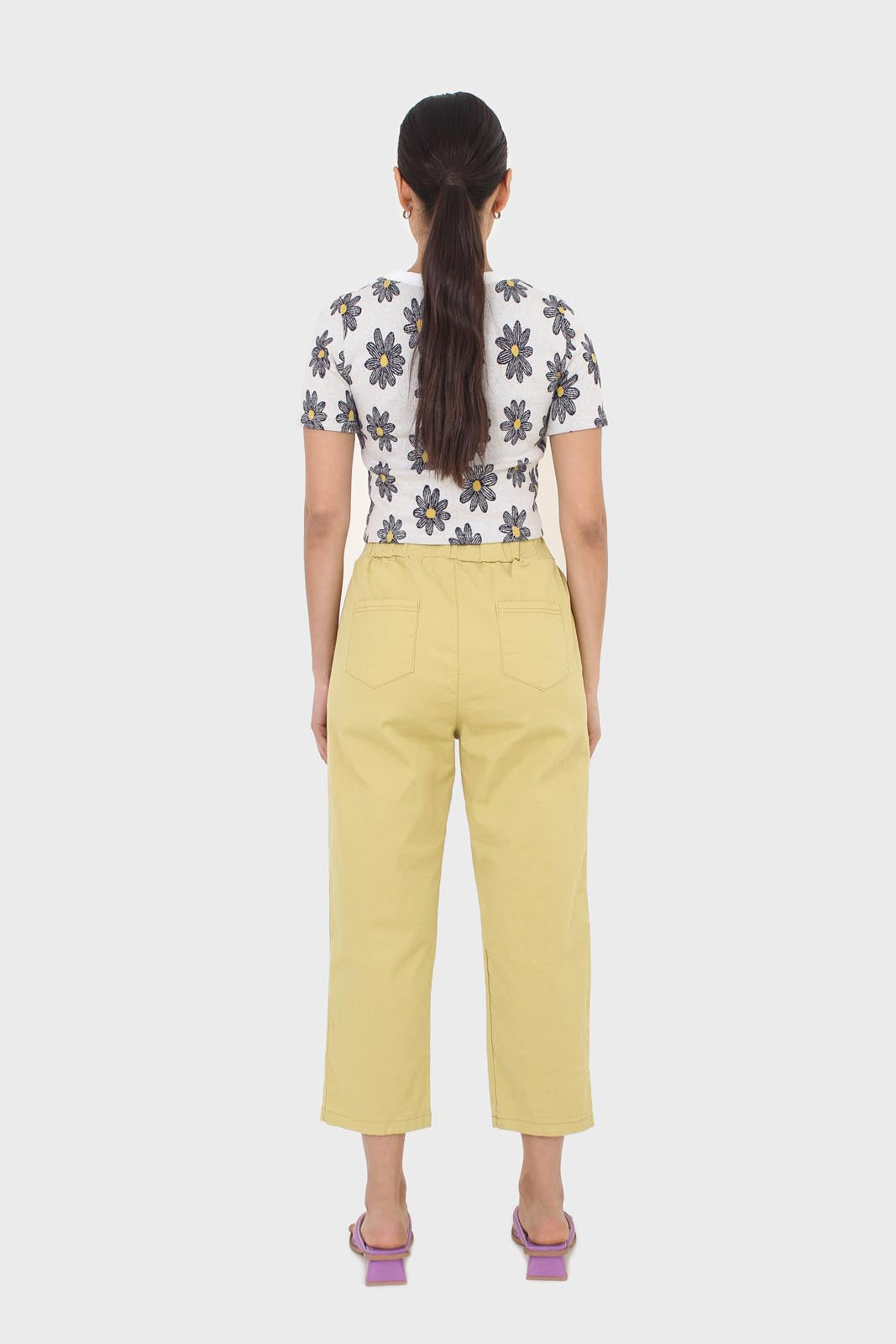 Yellow elasticated waistband trousers
