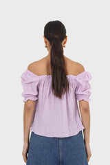 Lilac textured off the shoulder top