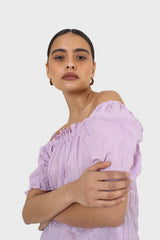 Lilac textured off the shoulder top