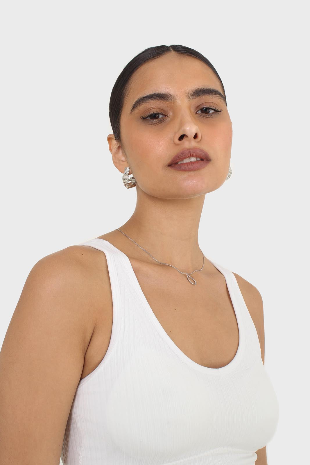 Ivory ribbed thick band v-neck bra top
