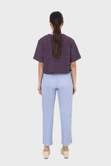 Sky blue micro pleated trousers