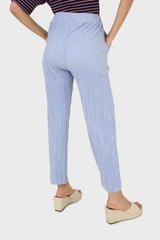 Sky blue micro pleated trousers