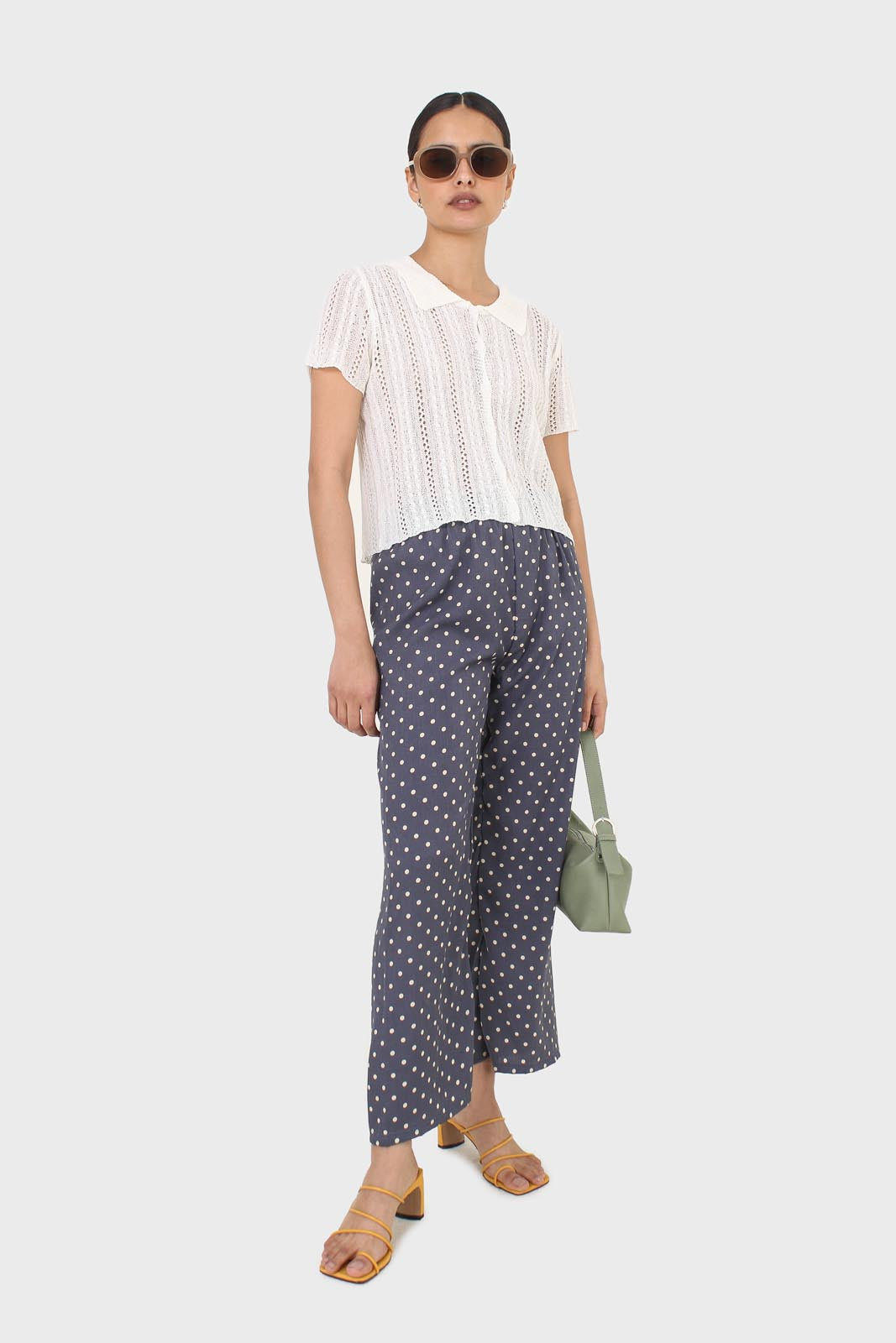 Ivory textured short sleeved cardigan top