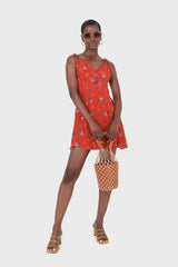 Camel net cylinder bucket bag