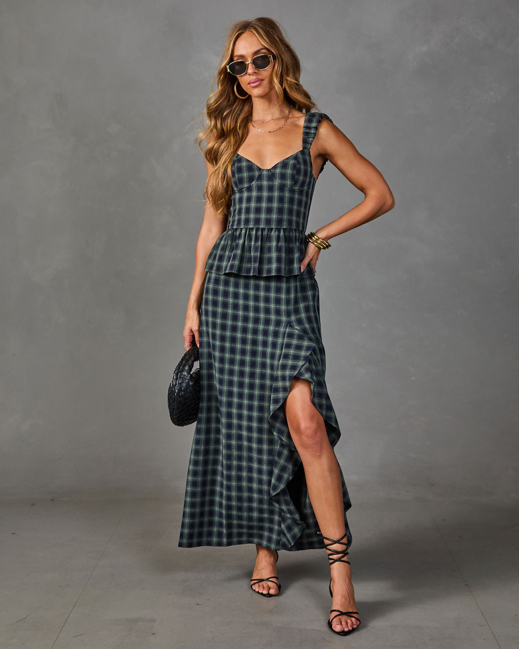Harvest Social Plaid Maxi Skirt