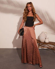 Slow Evenings Satin Lace Maxi Skirt
