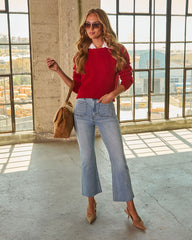 Casual Times Super Stretch High Rise Flare Cropped Jeans