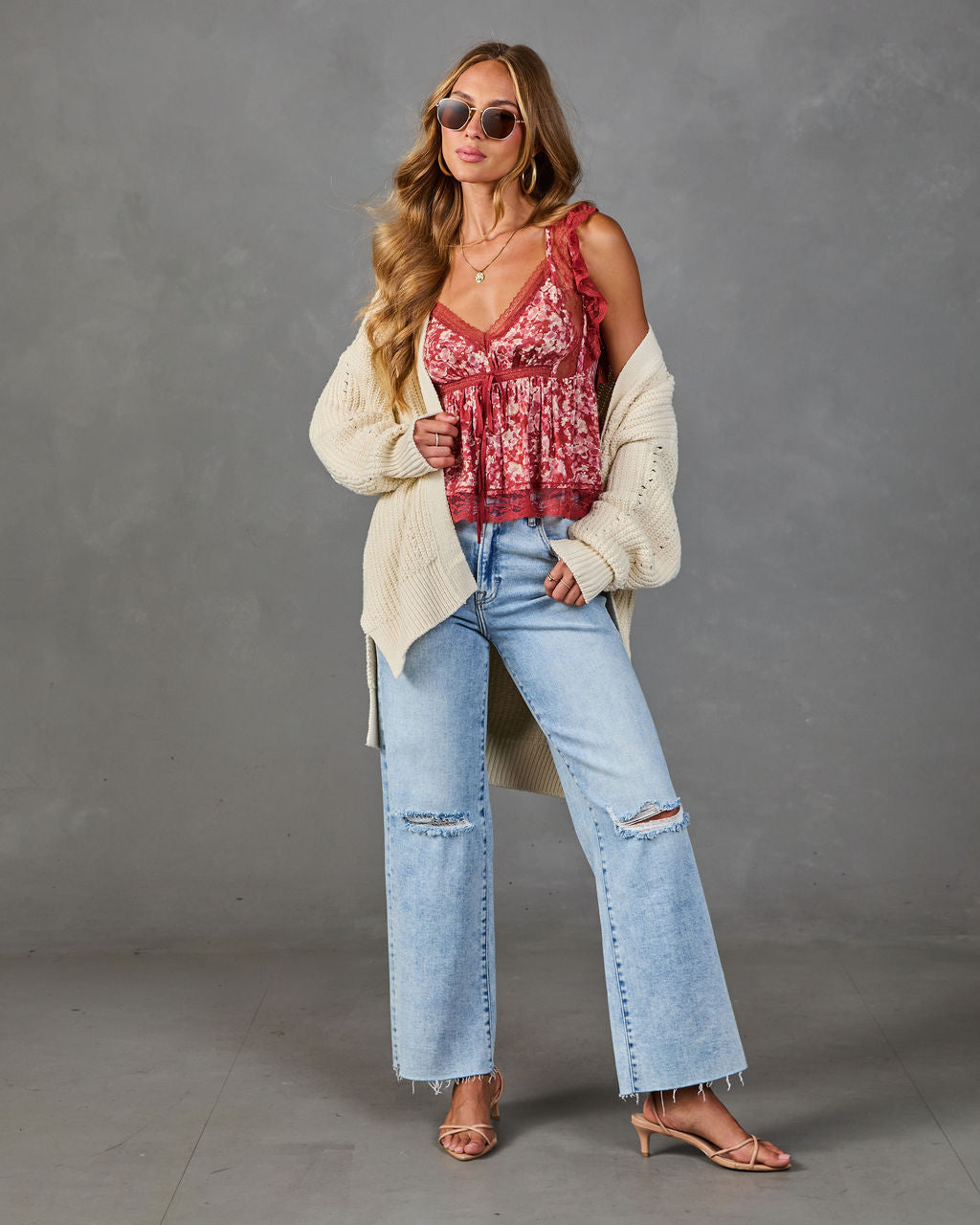 Harvest Rose Floral Lace Top