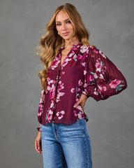 Serenity Bloom Floral Chiffon Top