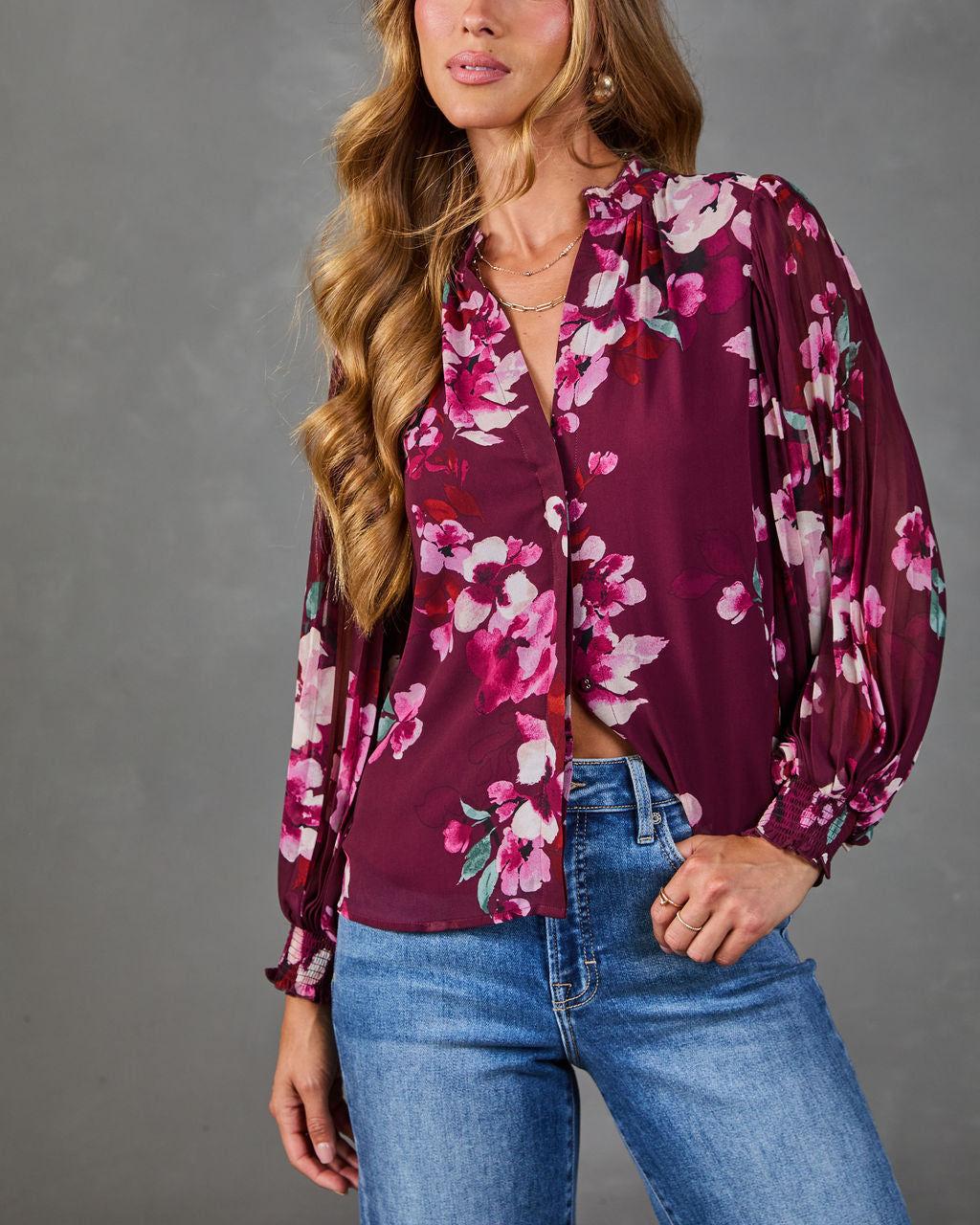 Serenity Bloom Floral Chiffon Top