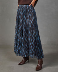 Stephanie Pleated Plaid Midi Skirt