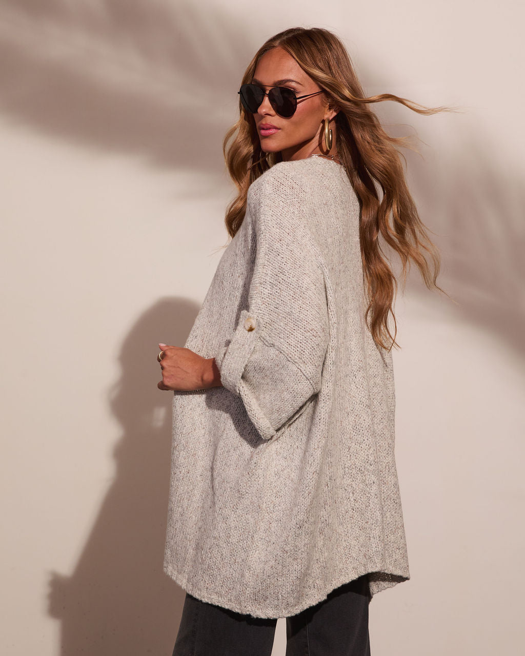 Calm Moment Knit Open Front Cardigan