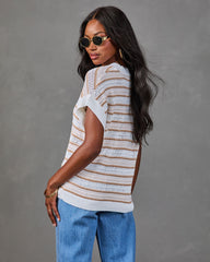 Victoria Striped Open Knit Sweater