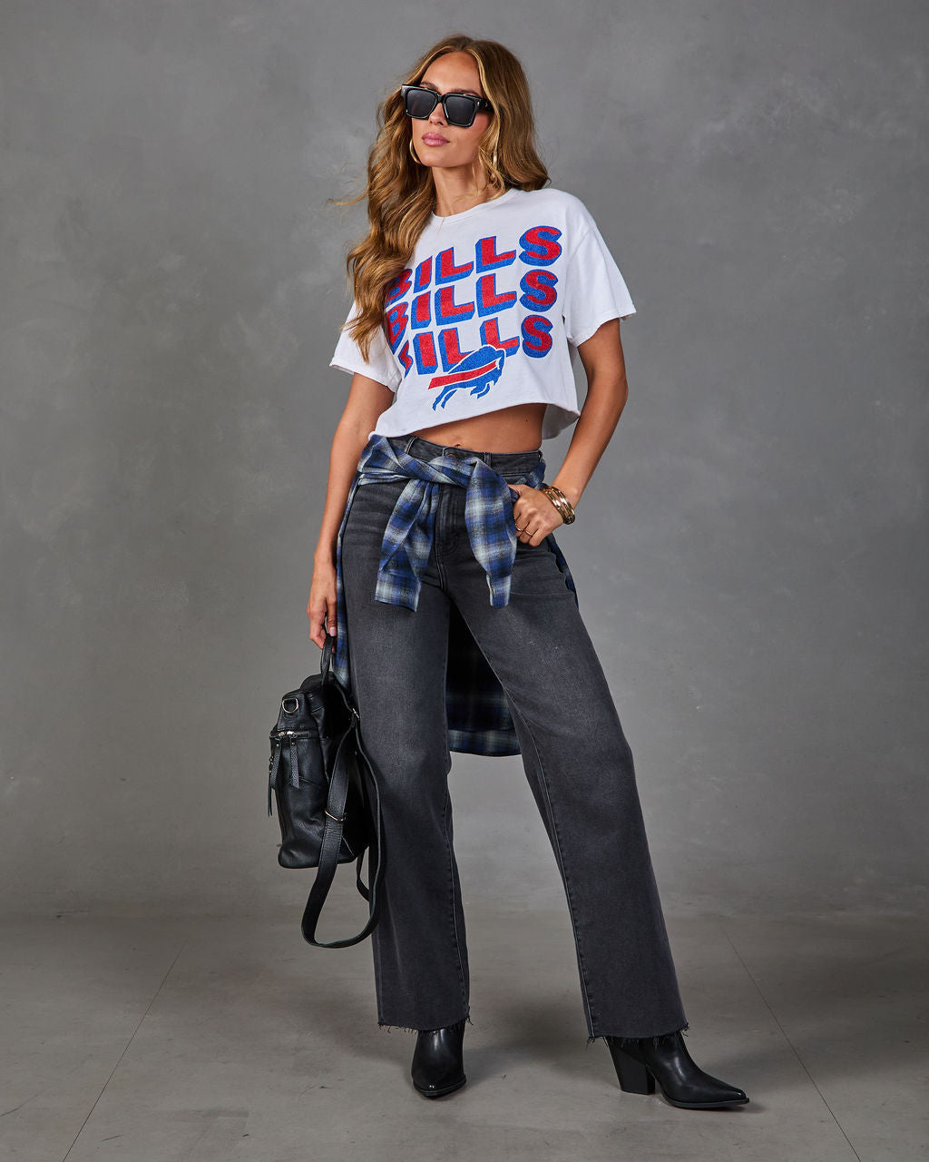 Bills Bills Bills Cotton Glitter Cropped Tee