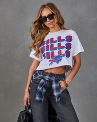 Bills Bills Bills Cotton Glitter Cropped Tee