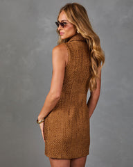 Cocoa Muse Tweed Mini Shirt Dress