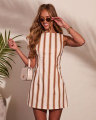 Warm Escape Striped Mini Dress
