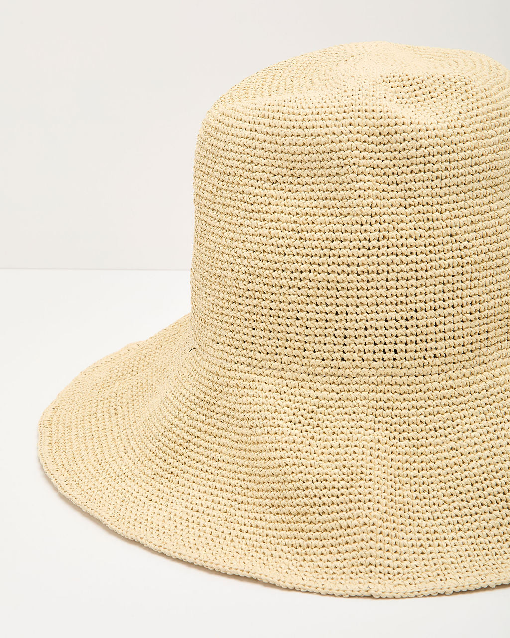 Palm Haze Woven Straw Bucket Hat