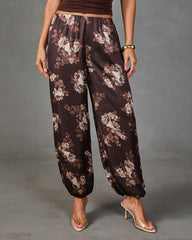 Warm Whimsy Floral Satin Balloon Pants