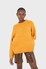 Bright orange oversized crew neck jumper