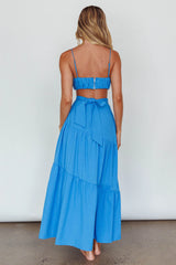 Bondi Waist Tie Maxi Skirt Sapphire