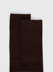 Kosie Ribbed Socks Chocolate