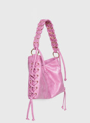 Amadea Tie Detail Shoulder Bag Pink