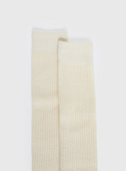 Roxee Knee High Ribbed Socks Cream