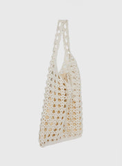 Annalissa Crochet Tote Bag White