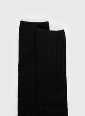 Boderline High Knee Ribbed Socks Black