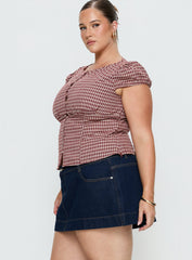 Warna Low Rise Denim Mini Skirt Dark Wash Curve