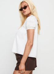 Vaylen Collared Blouse Top White