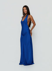 Bare Halter Maxi Dress Blue